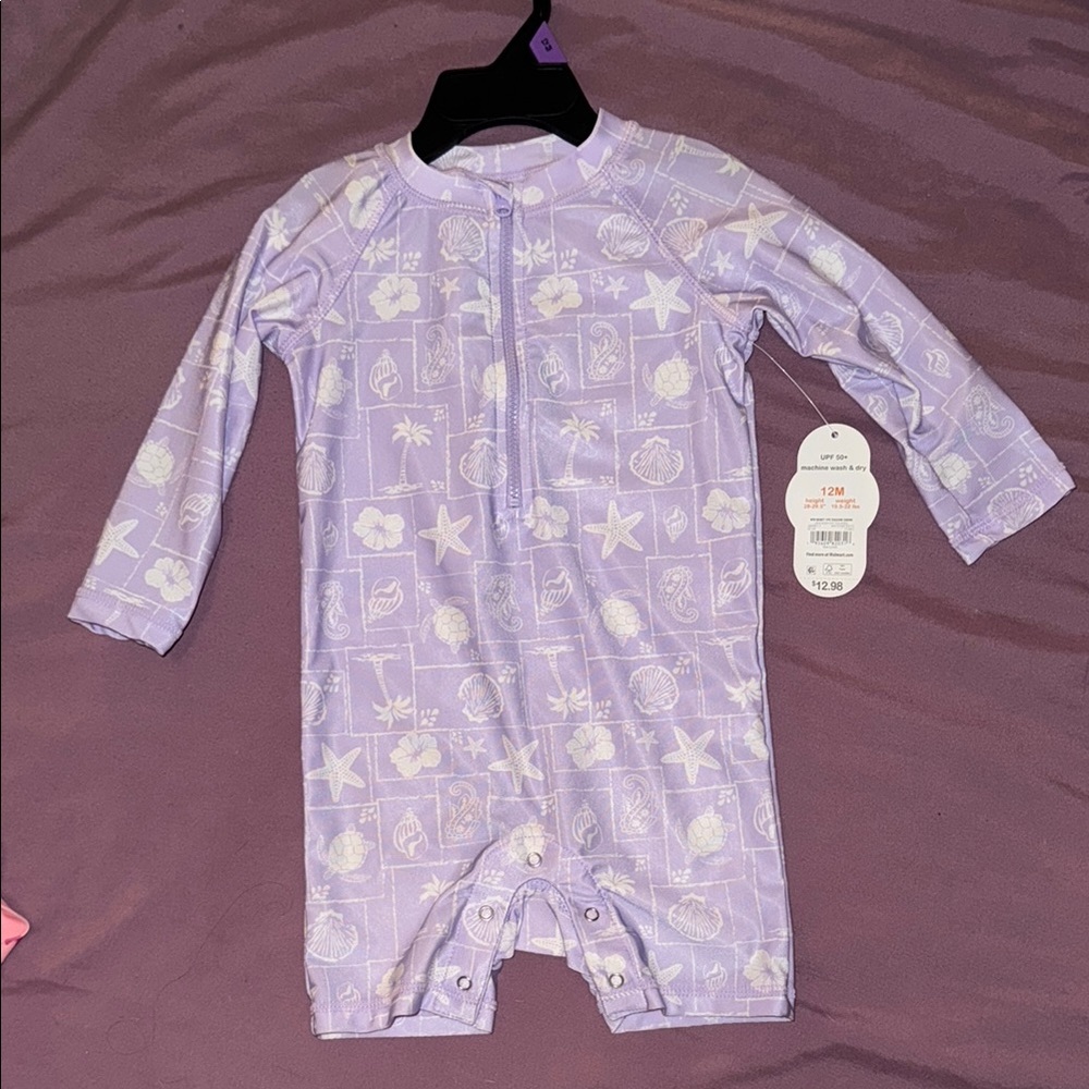 Purple Rash Guard Swim Suit Toddler